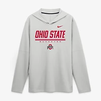 Men's Nike Scarlet Ohio State Buckeyes 2026 Sideline Lightweight Long Sleeve Hooded Dri-FIT Top
