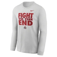 T-shirt à manches longues Nike gris Ohio State Buckeyes 2026 Sideline Slogan Dri-FIT pour homme