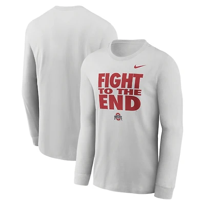 Men's Nike  Gray Ohio State Buckeyes 2026 Sideline Slogan Dri-FIT Long Sleeve T-Shirt