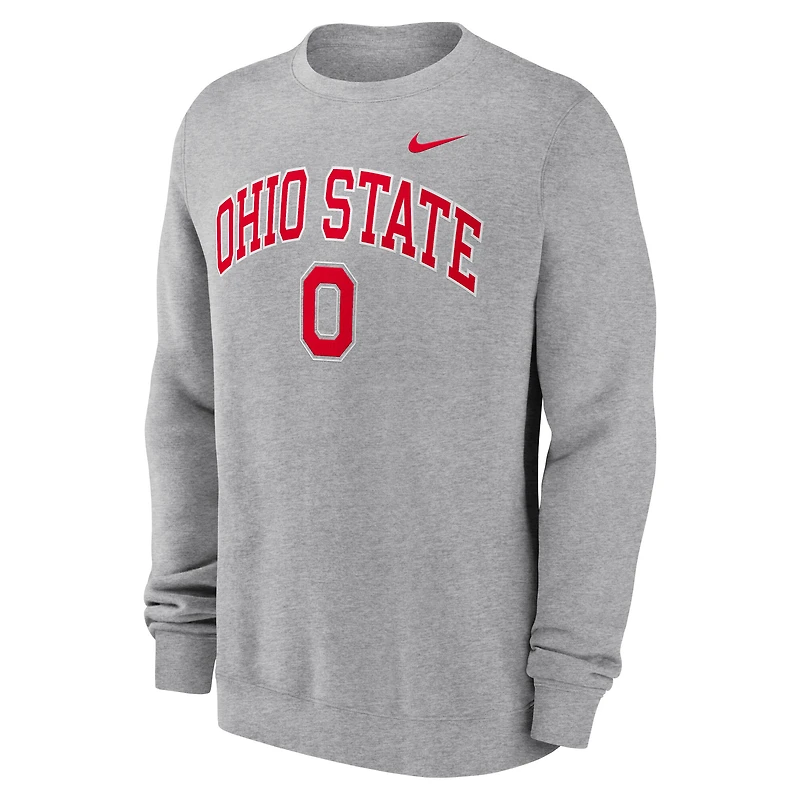 Sweat-shirt Nike gris pour homme Ohio State Buckeyes Arch