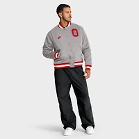 Men's Nike Gray Ohio State Buckeyes Legacy Full-Snap Bomber Jacket