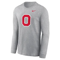 Men's Nike Heather Gray Ohio State Buckeyes Alternate Logo Long Sleeve T-Shirt