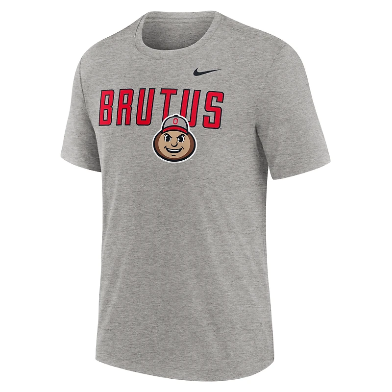 Men's Nike Heather Gray Ohio State Buckeyes Campus Local Tri-Blend T-Shirt