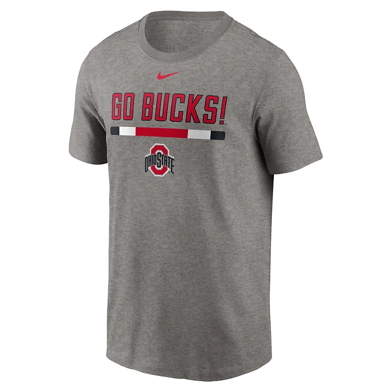 Men's Nike Heather Gray Ohio State Buckeyes DNA Lockup T-Shirt