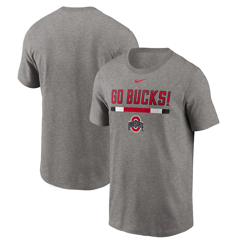 Men's Nike Heather Gray Ohio State Buckeyes DNA Lockup T-Shirt