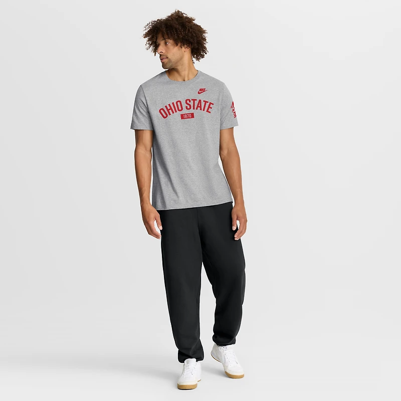 Men's Nike Heather Gray Ohio State Buckeyes Legacy Arch T-Shirt