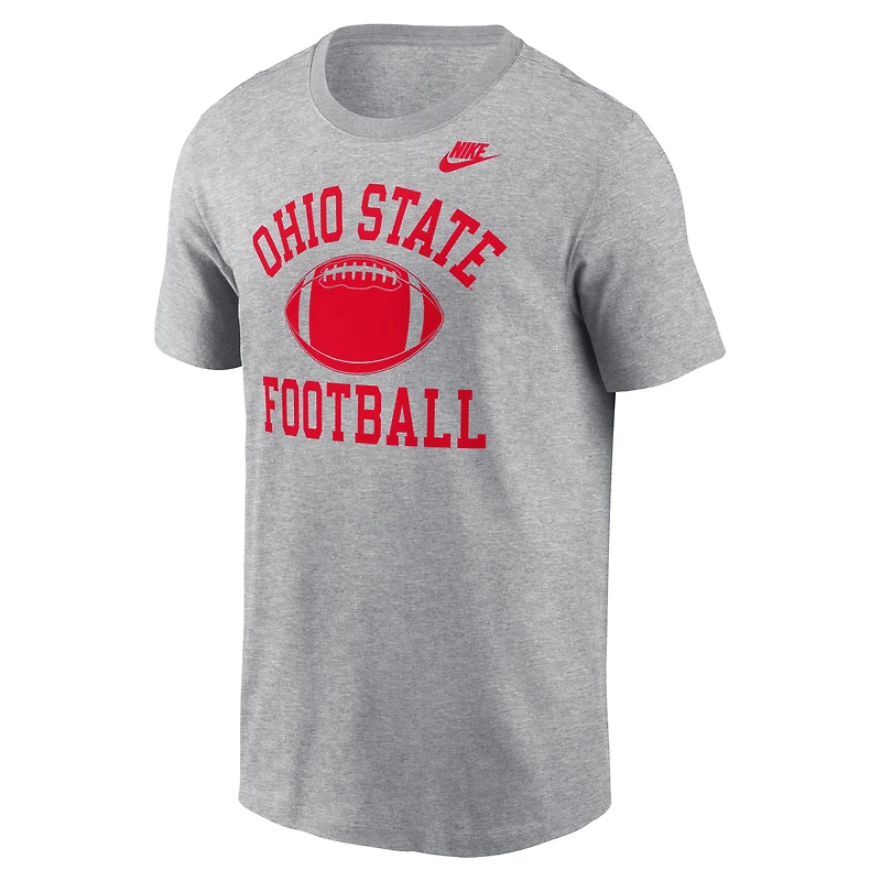 T-shirt Nike pour homme, gris chiné, Ohio State Buckeyes Legacy Football Icon