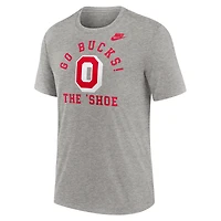 Men's Nike Heather Gray Ohio State Buckeyes Legacy Local Tri-Blend T-Shirt
