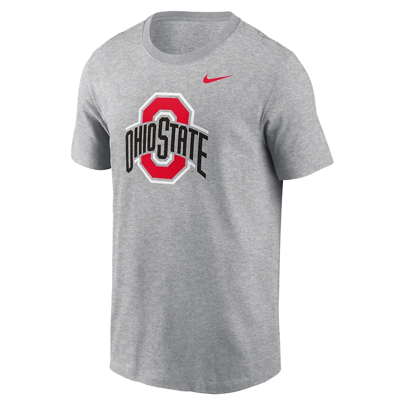 T-shirt Nike gris chiné avec logo Ohio State Buckeyes Primetime Evergreen pour homme
