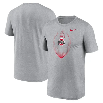 T-shirt Nike Performance Icon pour hommes, gris chiné, Ohio State Buckeyes Primetime Legend