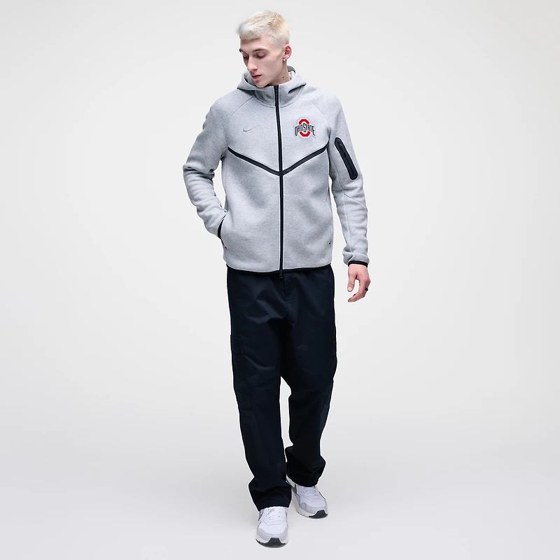 Men's Nike Heather Gray Ohio State Buckeyes Tech Fleece Full-Zip Windrunner Hoodie