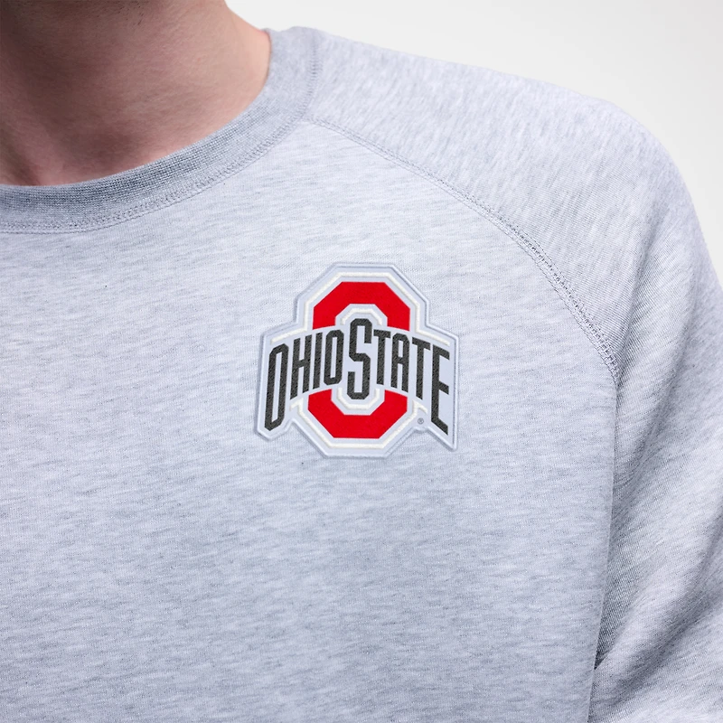 Sweat-shirt raglan Nike pour homme, gris chiné, Ohio State Buckeyes Tech Fleece