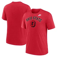 Men's Nike Heather Scarlet Ohio State Buckeyes Legacy Arch Tri-Blend T-Shirt
