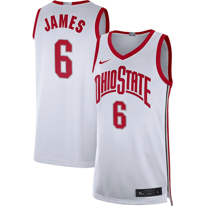 Homme Nike LeBron James Blanc Ohio State Buckeyes Maillot de basket-ball limité