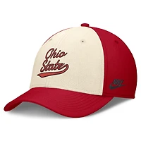 Casquette Nike pour homme, coloris naturel/écarlate, Ohio State Buckeyes Legacy Swooshflex Dri-FIT
