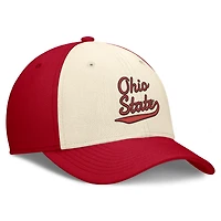 Casquette Nike pour homme, coloris naturel/écarlate, Ohio State Buckeyes Legacy Swooshflex Dri-FIT