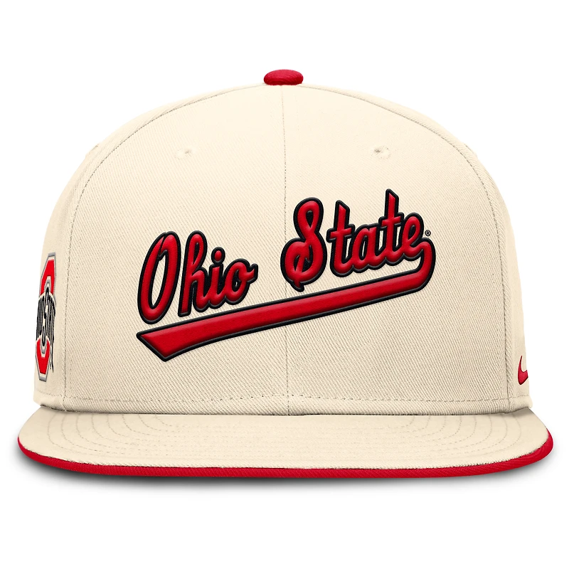 Men's Nike Natural Ohio State Buckeyes 2026 Primetime True Fitted Hat