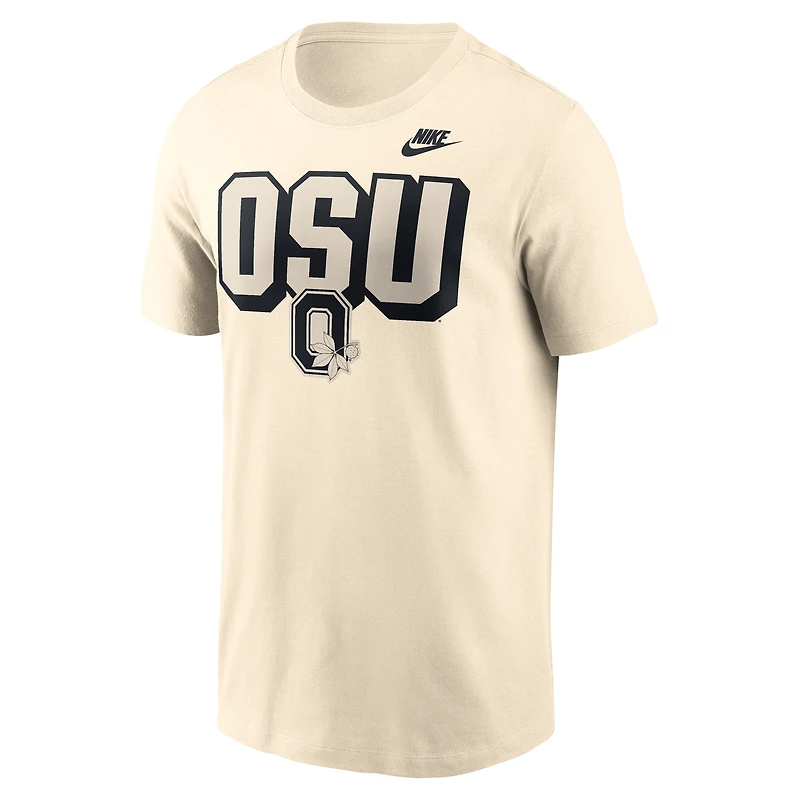 T-shirt Nike Natural Ohio State Buckeyes pour homme, coupe audacieuse et tendance