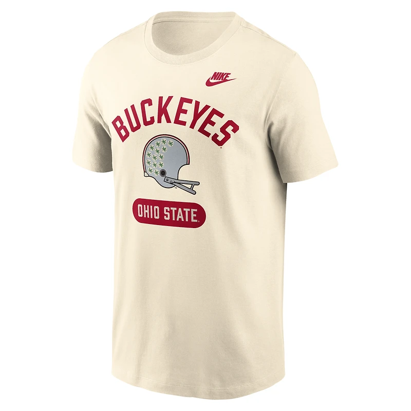 Men's Nike Natural Ohio State Buckeyes Legacy Arch Helmet T-Shirt