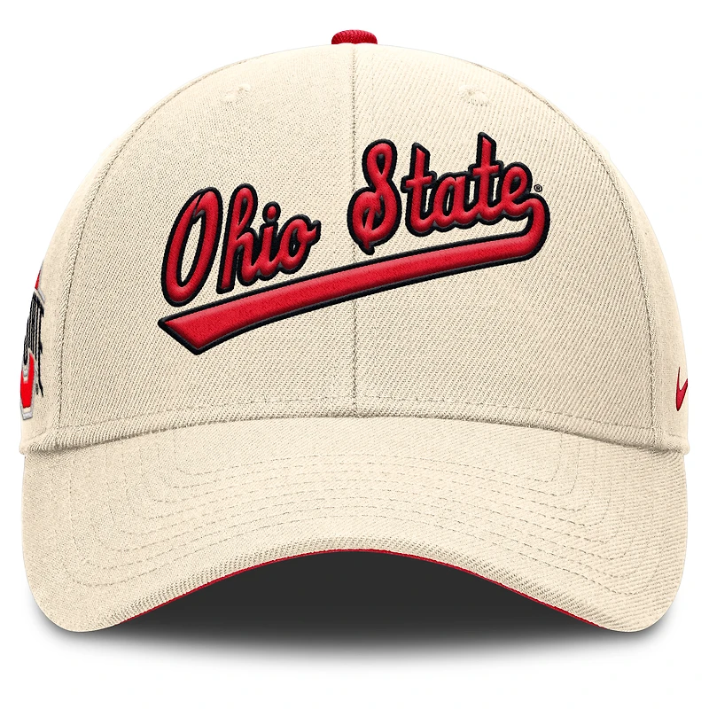 Casquette ajustable Nike Natural Ohio State Buckeyes Primetime Rise pour homme