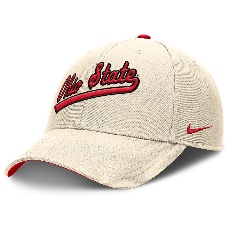 Casquette ajustable Nike Natural Ohio State Buckeyes Primetime Rise pour homme
