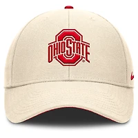 Casquette ajustable Nike Natural Ohio State Buckeyes Primetime Rise Dri-FIT pour homme