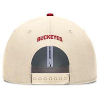 Casquette ajustable Nike Natural Ohio State Buckeyes Primetime Rise Dri-FIT pour homme