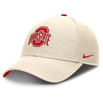 Casquette ajustable Nike Natural Ohio State Buckeyes Primetime Rise Dri-FIT pour homme