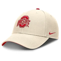 Casquette ajustable Nike Natural Ohio State Buckeyes Primetime Rise Dri-FIT pour homme