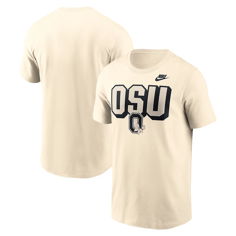 Men's Nike Natural Ohio State Buckeyes Team Bold T-Shirt