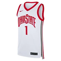 Men's Nike #1 White Ohio State Buckeyes Home Replica Jersey