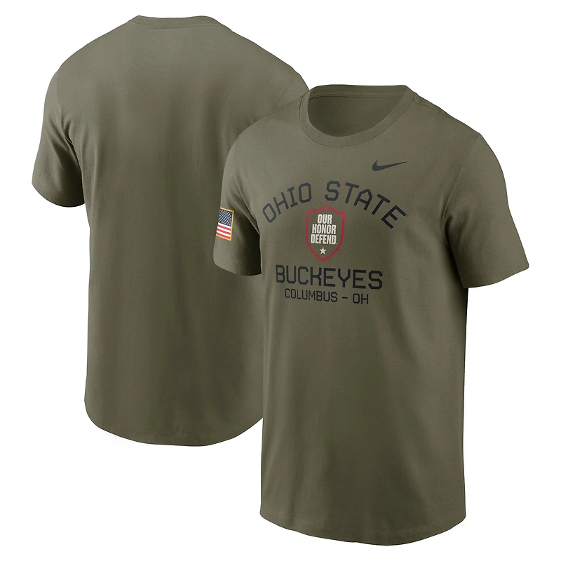 T-shirt de performance Nike Olive Ohio State Buckeyes 2024 Military Appreciation pour homme