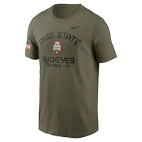 T-shirt de performance Nike Olive Ohio State Buckeyes 2024 Military Appreciation pour homme