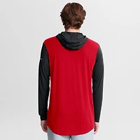 Men's Nike Scarlet/Black Ohio State Buckeyes Campus Legacy Tri-Blend Long Sleeve Hooded T-Shirt