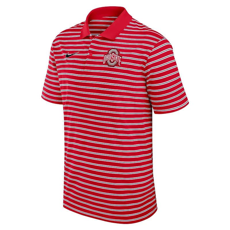 Men's Nike Scarlet/White Ohio State Buckeyes Primetime Victory Striped Dri-FIT Polo