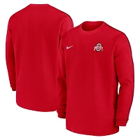 Men's Nike Scarlet Ohio State Buckeyes 2024 Sideline Coaches Long Sleeve Top