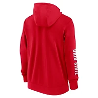 Sweat à capuche entièrement zippé Nike Scarlet Ohio State Buckeyes 2024 Sideline pour homme