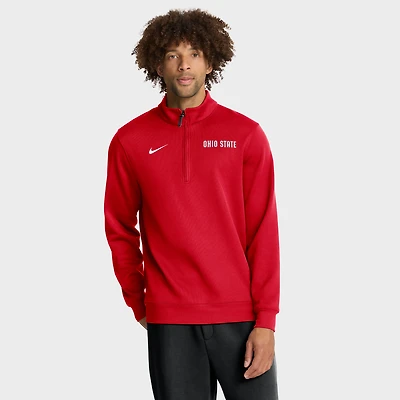 Men's Nike Scarlet Ohio State Buckeyes 2025 Coaches Premium Dri-FIT Half-Zip Pullover