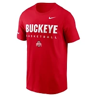 Men's Nike Scarlet Ohio State Buckeyes 2025 Courtside Basketball Legend Dri-FIT T-Shirt