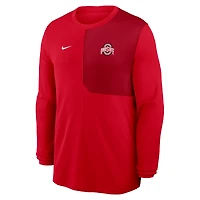 Maillot à manches longues Nike Scarlet Ohio State Buckeyes 2025 Sideline Coach UV Dri-FIT pour homme