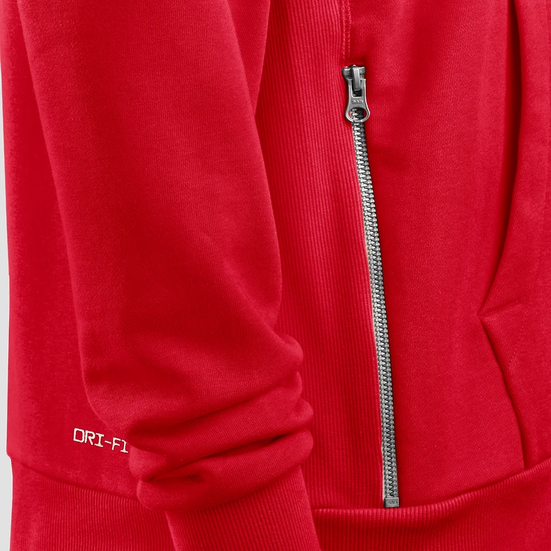 Men's Nike Scarlet Ohio State Buckeyes 2025 Sideline Standard Issue Dri-FIT Full-Zip Hoodie