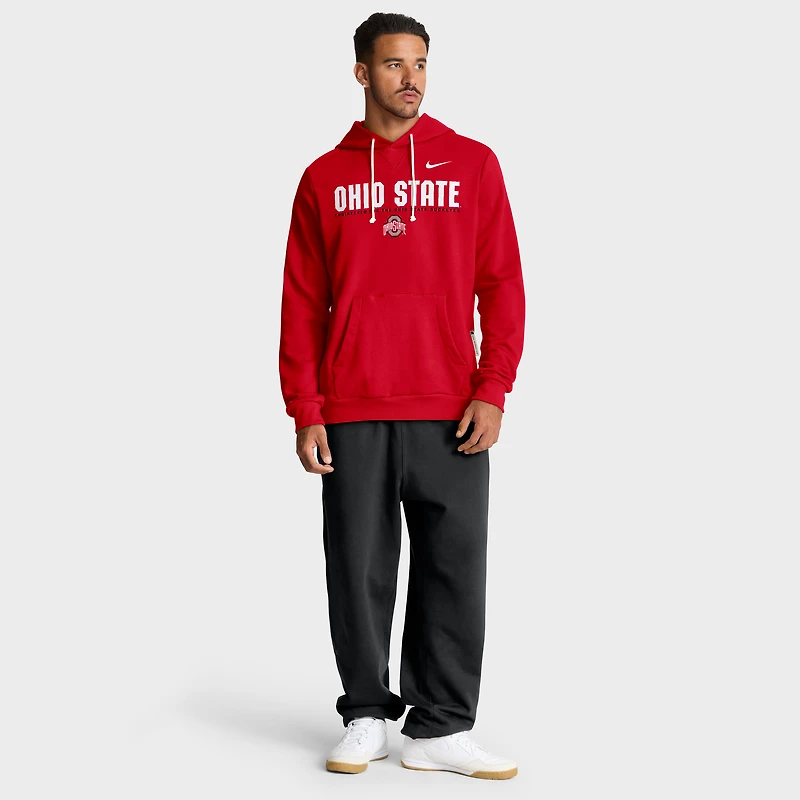 Men's Nike Scarlet Ohio State Buckeyes 2025 Sideline Standard Issue Dri-FIT Hoodie