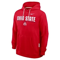 Men's Nike Scarlet Ohio State Buckeyes 2025 Sideline Standard Issue Dri-FIT Hoodie