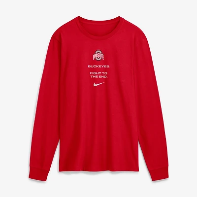 T-shirt à manches longues Nike Scarlet Ohio State Buckeyes 2026 Sideline Dri-FIT pour homme