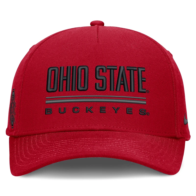 Men's Nike Scarlet Ohio State Buckeyes 2026 Sideline Dri-FIT Rise Adjustable Hat