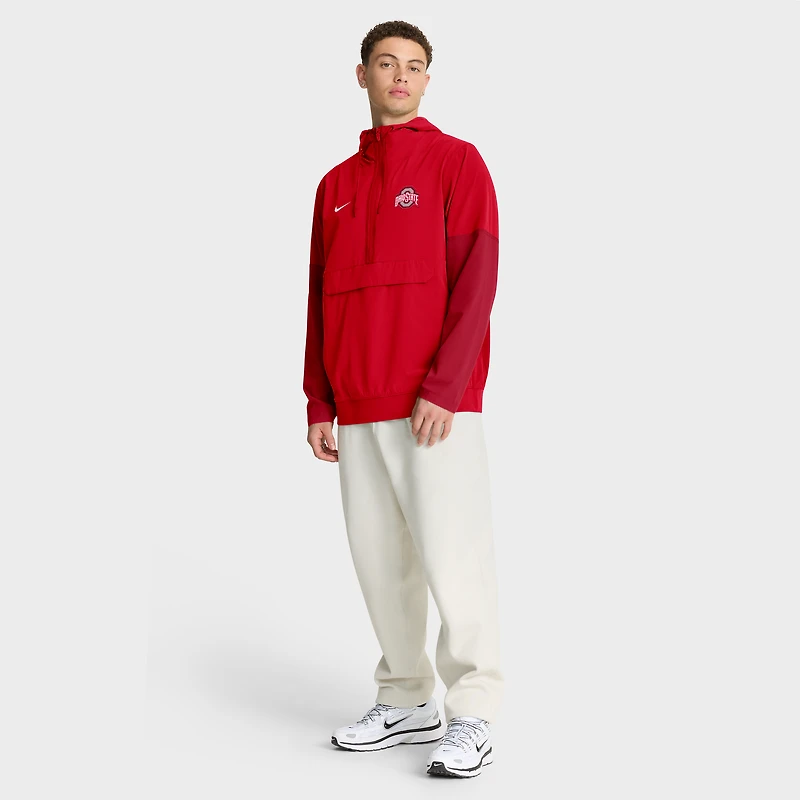 Men's Nike Scarlet Ohio State Buckeyes Anorak Half-Zip Hoodie Jacket