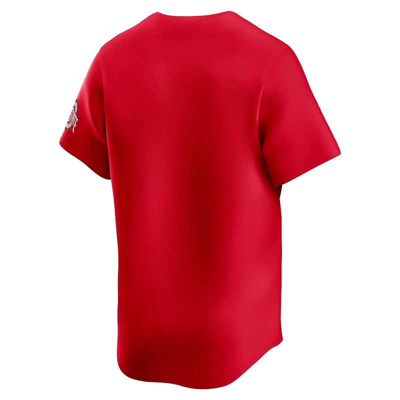 Maillot de baseball Nike Scarlet Ohio State Buckeyes pour homme, édition limitée