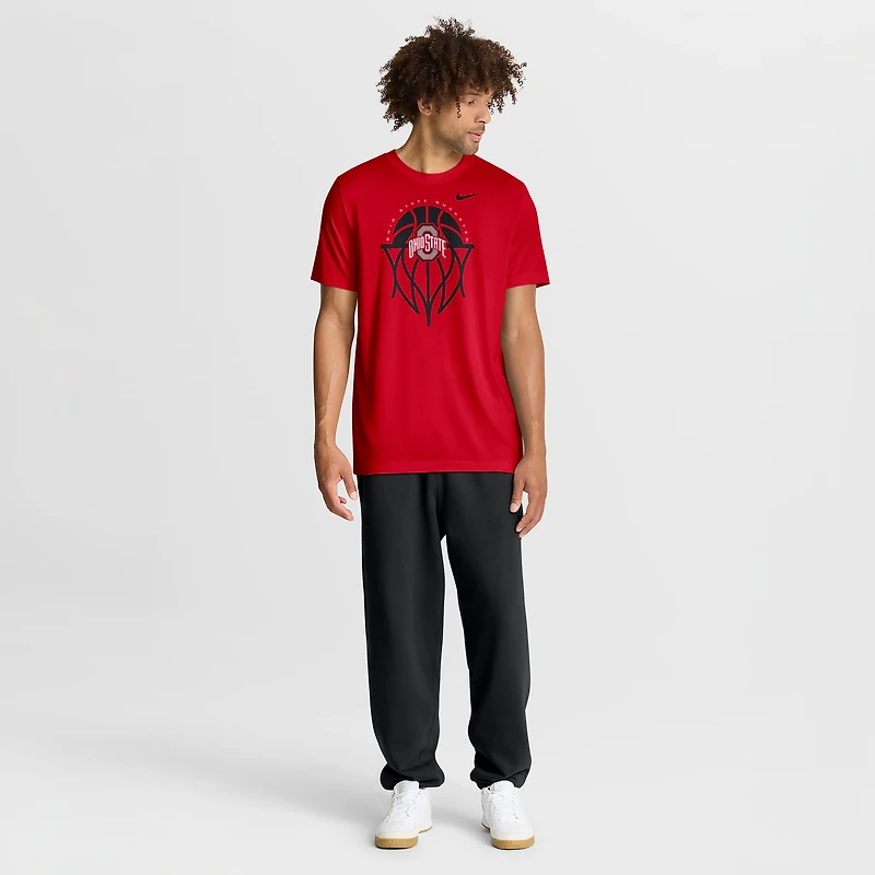 T-shirt Nike Scarlet Ohio State Buckeyes Basketball Icon Legend Dri-FIT pour homme
