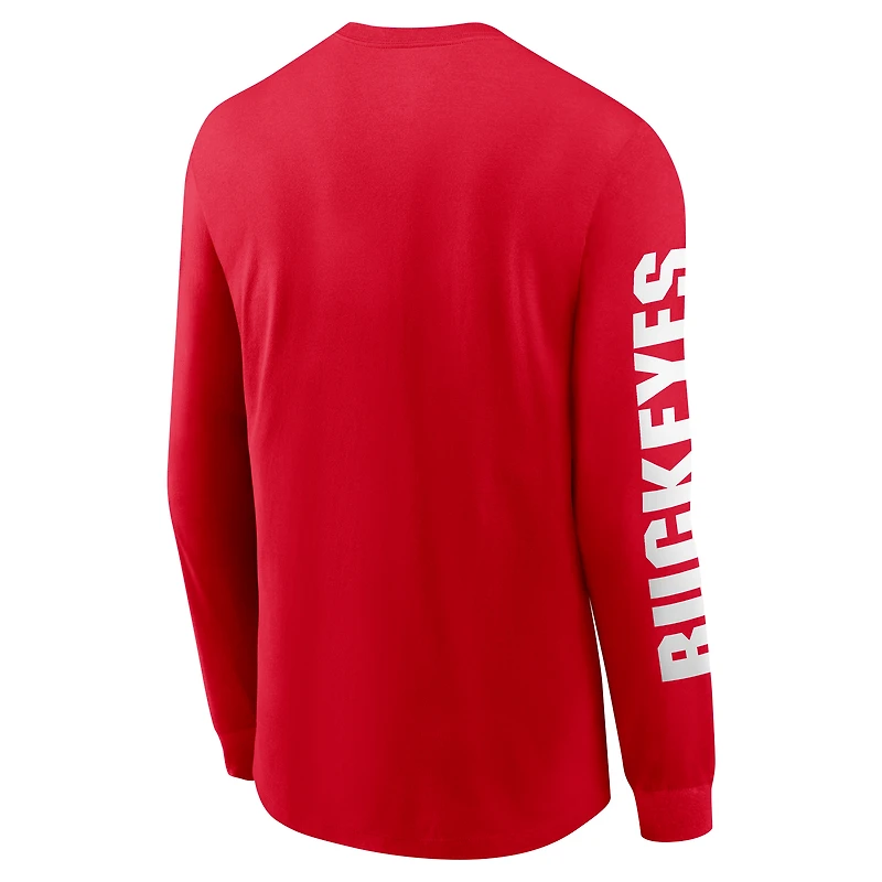 Men's Nike  Scarlet Ohio State Buckeyes Basketball Icon Two-Hit Long Sleeve T-Shirt