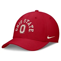Casquette Nike Scarlet Ohio State Buckeyes Campus Prep pour homme, modèle Flex Swoosh enchaîné et arqué
